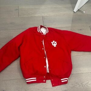 Red Varsity Jacket with White Logo